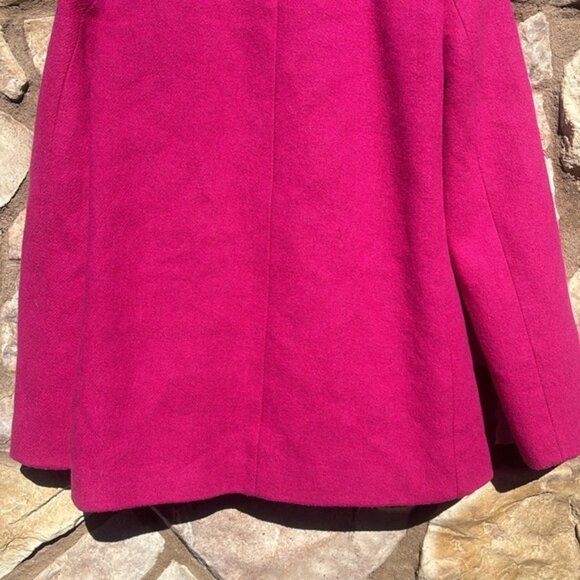 J Crew Wool Coat Pink Zipper Front High Neck Size 6 Gold Zipper Winter - Picture 6 of 11
